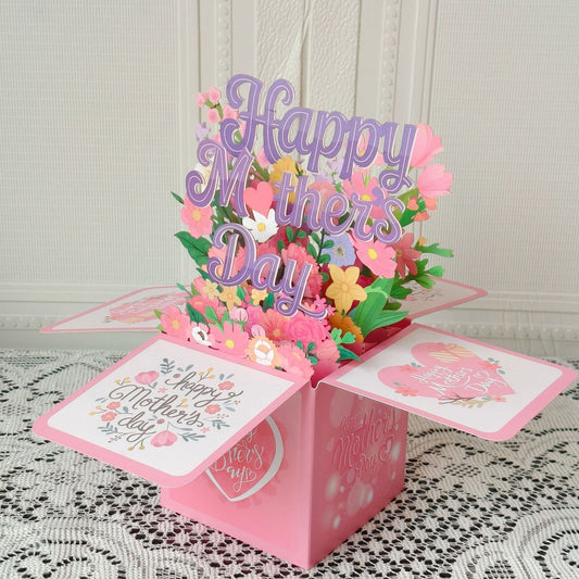 Paper Love Mother's Day Card, Happy Mothers Day Pop Up Card 3D Design